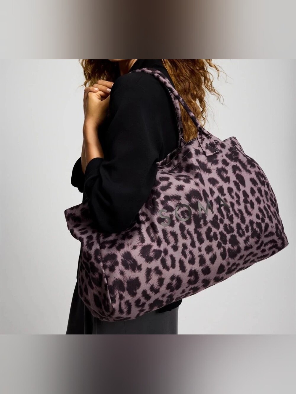 Soma NWT leopard-print Tote In Taupe And Black.